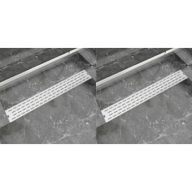 Desagüe lineal de ducha 2 piezas 830x140 mm acero