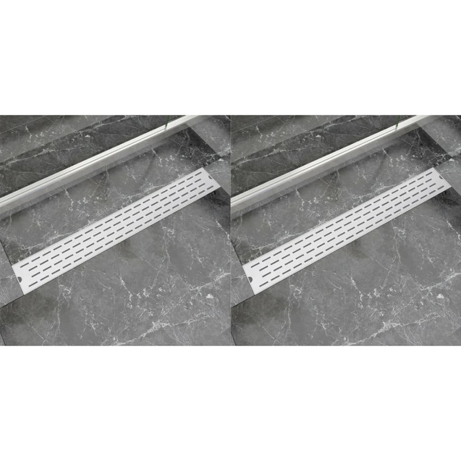 Desagüe lineal de ducha 2 piezas 830x140 mm acero