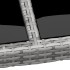 Mesa jardín vidrio templado ratán sintético gris 200x150x75