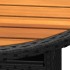 Mesa de jardín madera acacia y ratán sintético negro Ø80x75