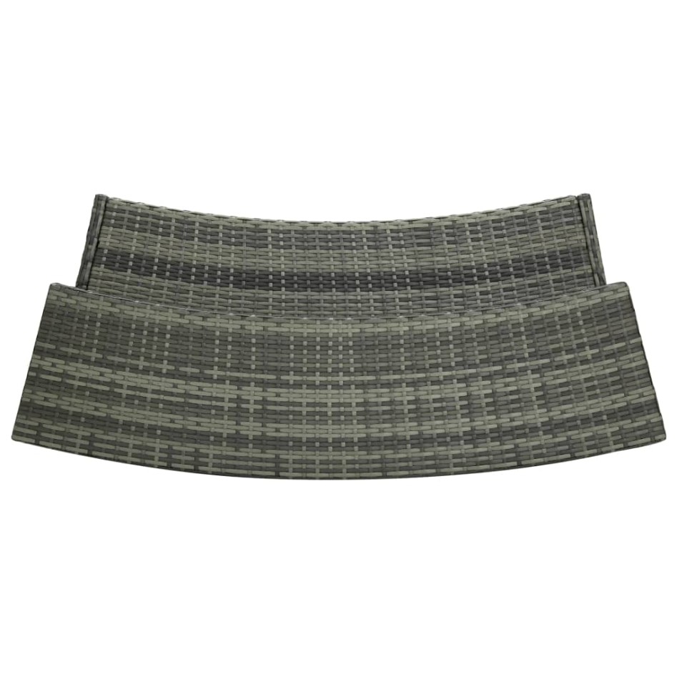 Mesa alta de jardín ratán sintético gris 120x55x110