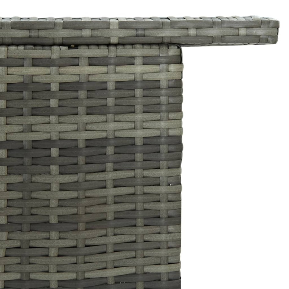 Mesa alta de jardín ratán sintético gris 120x55x110