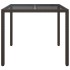 Mesa jardín vidrio templado ratán sintético 90x90x75 cm