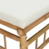 Set de muebles de jardín 2 piezas bambú y cojines blanco