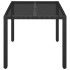 Mesa de jardín superficie de vidrio ratán PE negro 90x90x75