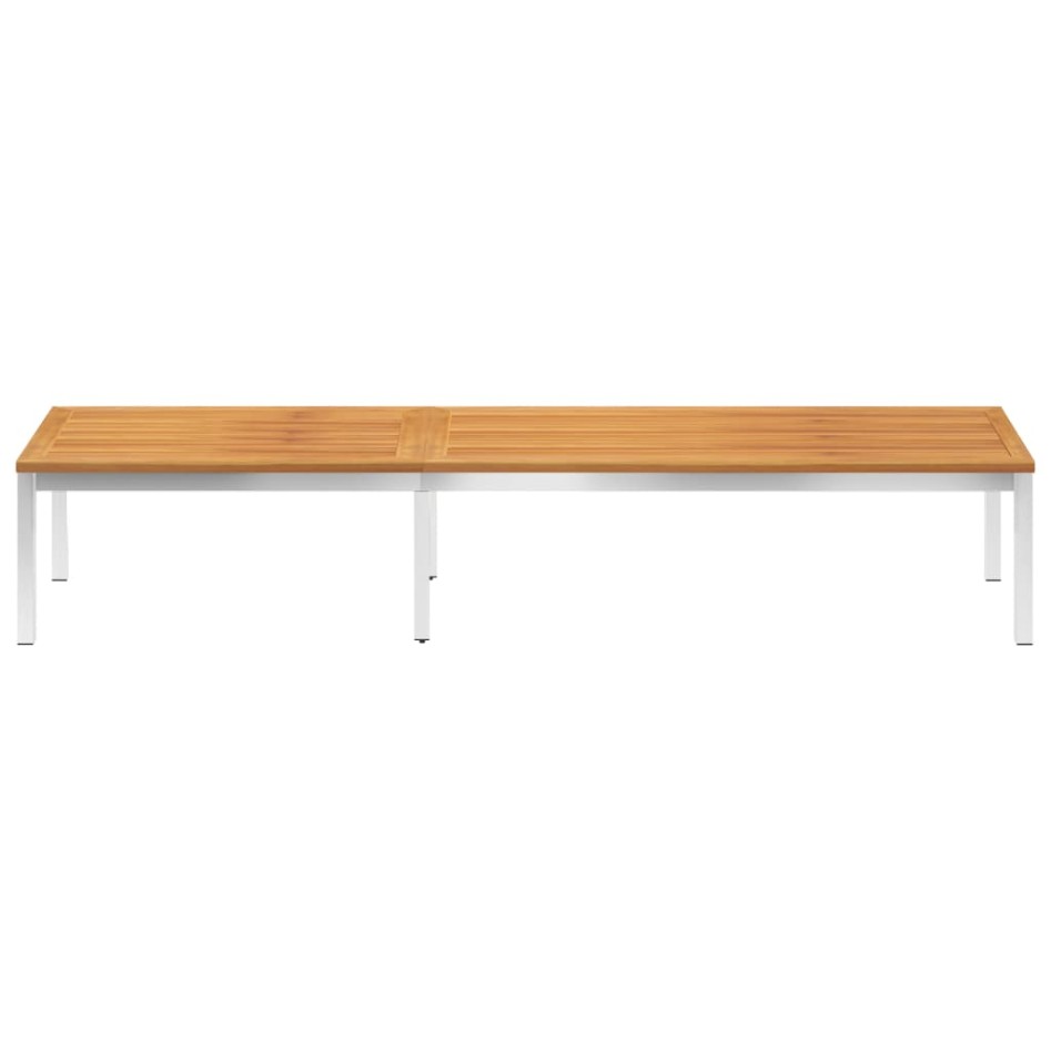 Tumbona con cojín madera maciza de acacia y acero