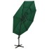Sombrilla de 4 niveles con poste de aluminio verde 3x3