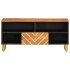 Mueble de TV madera maciza mango marrón y negro 100x33,5x46