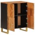 Mueble auxiliar madera maciza mango marrón/negro 60x33,5x75