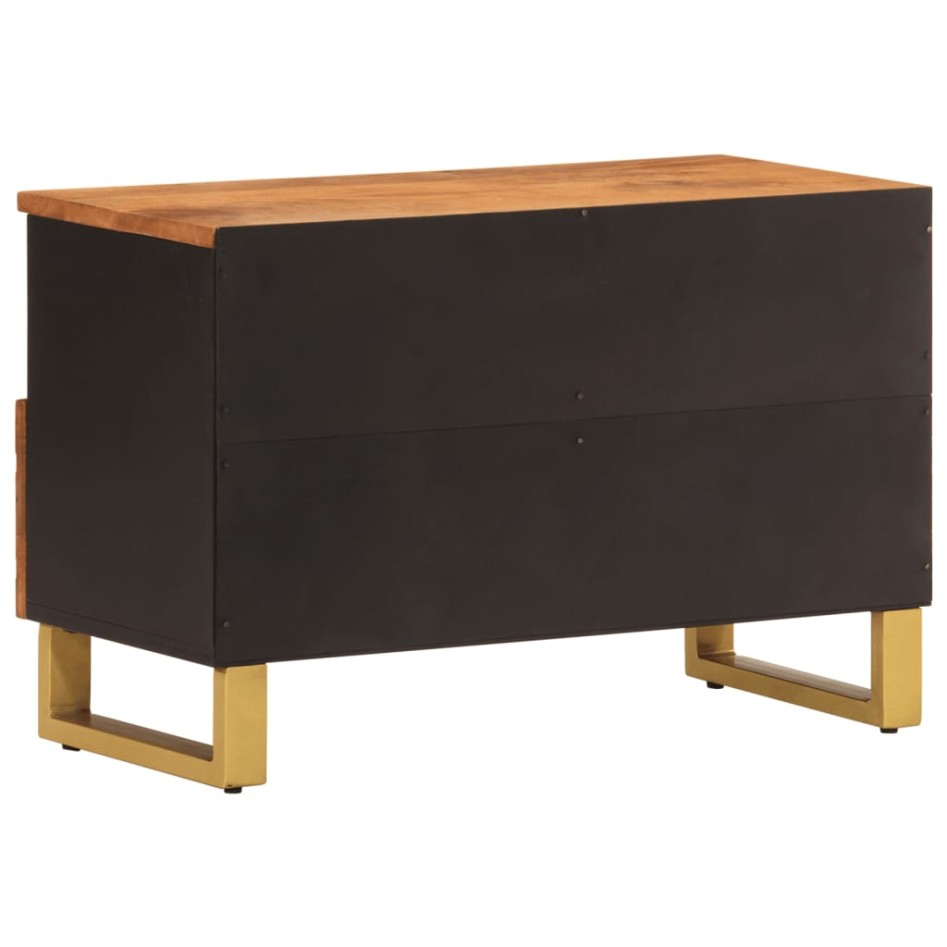 Mueble de TV madera de mango marrón negro 70x33,5x46