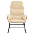 Silla mecedora de tela blanco