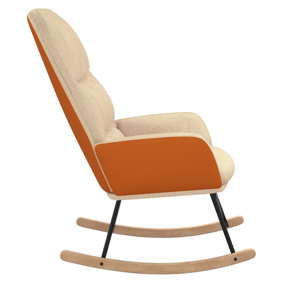 Silla mecedora de tela blanco