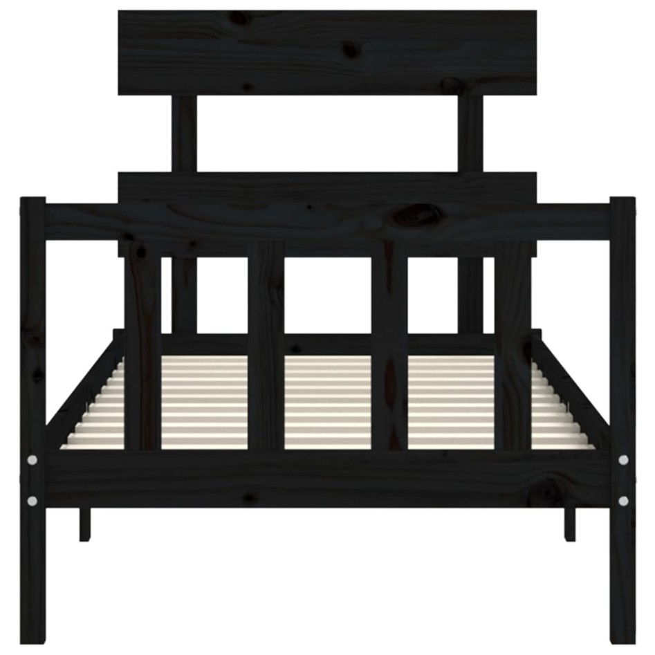 Estructura de cama con cabecero madera maciza