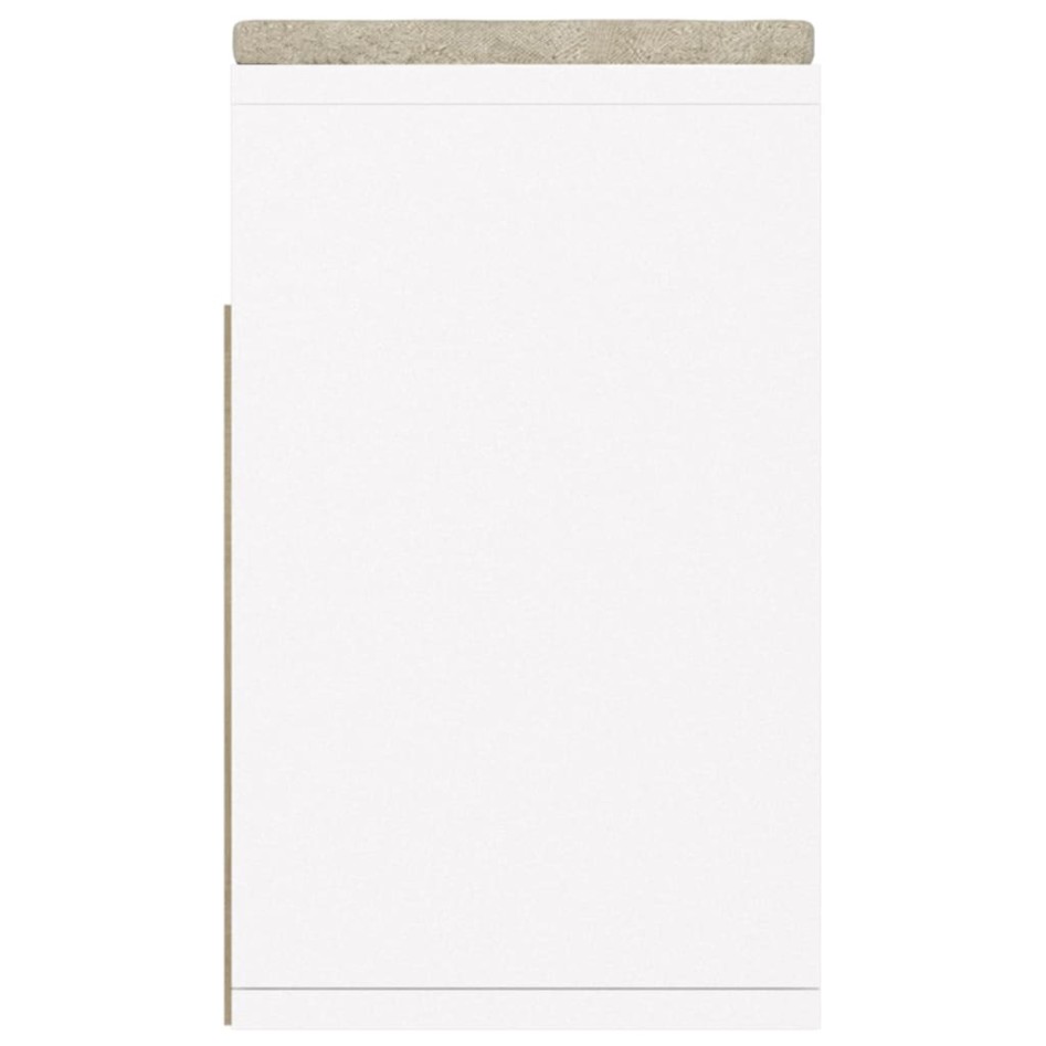 Banco zapatero con cojín madera ingeniería blanco 104x30x49