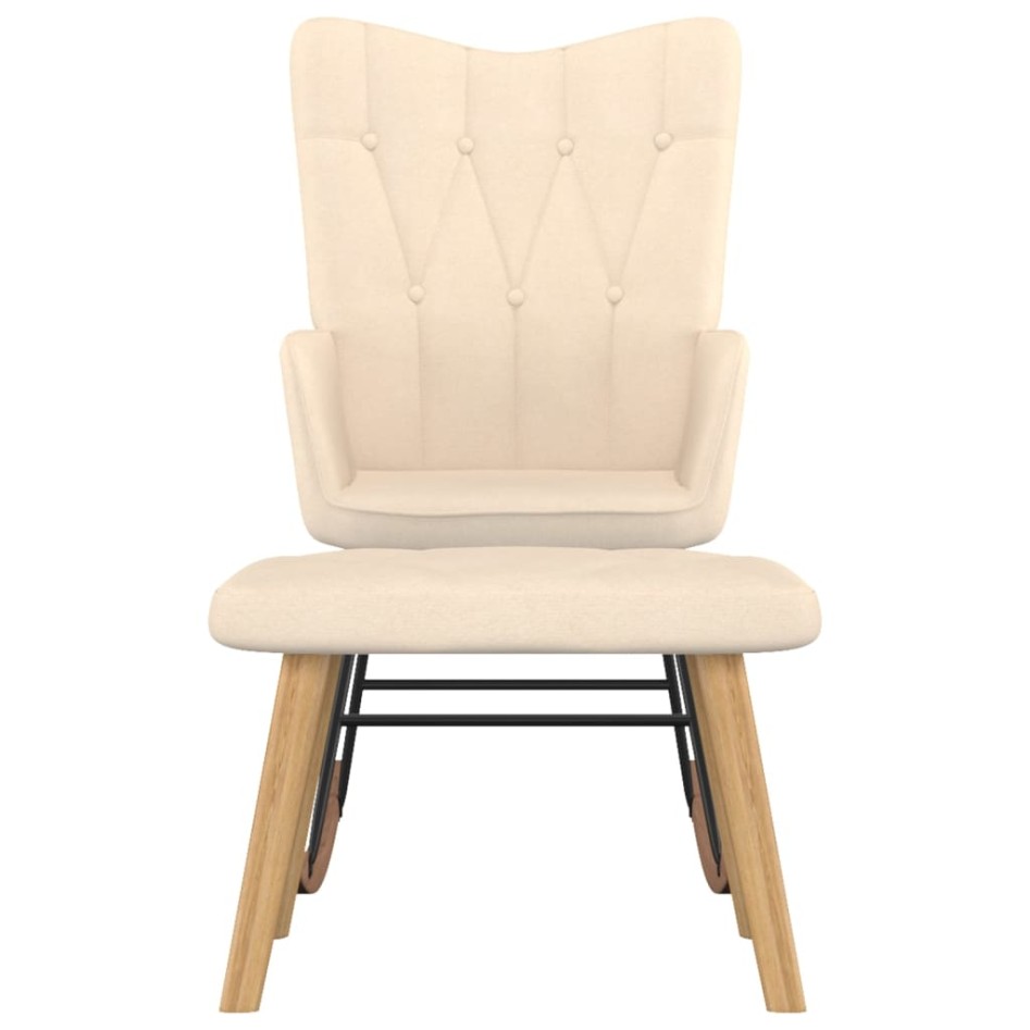 Silla mecedora con reposapiés tela color