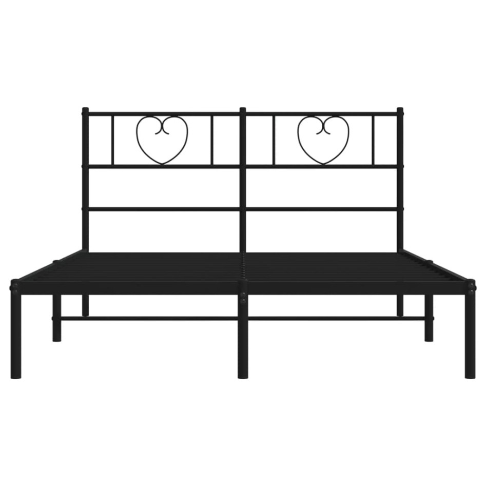Estructura de cama con cabecero metal negro 120x190
