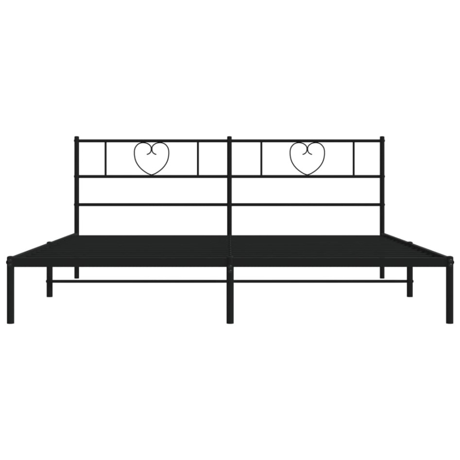 Estructura de cama con cabecero metal negro 193x203