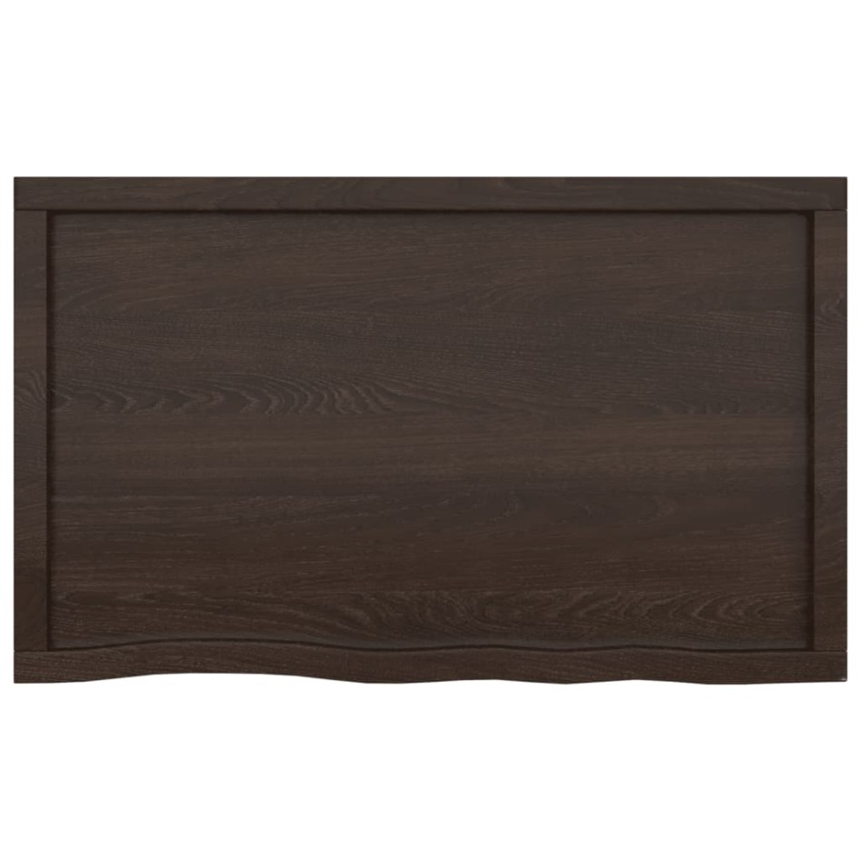 Encimera de baño madera tratada marrón oscuro 100x60x(2-6)