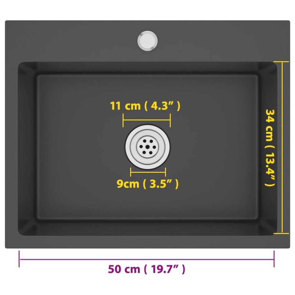 Fregadero hecho a mano de acero inoxidable