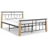 Estructura de cama metal y madera maciza de roble 140x200