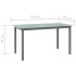 Mesa de jardín de aluminio y vidrio gris claro 150x90x74