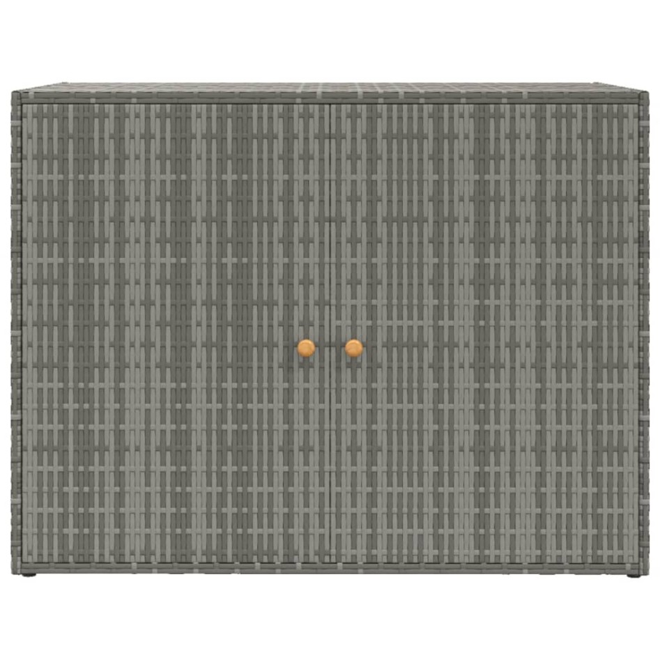 Armario de almacenaje de jardín ratán PE gris 100x55,5x80