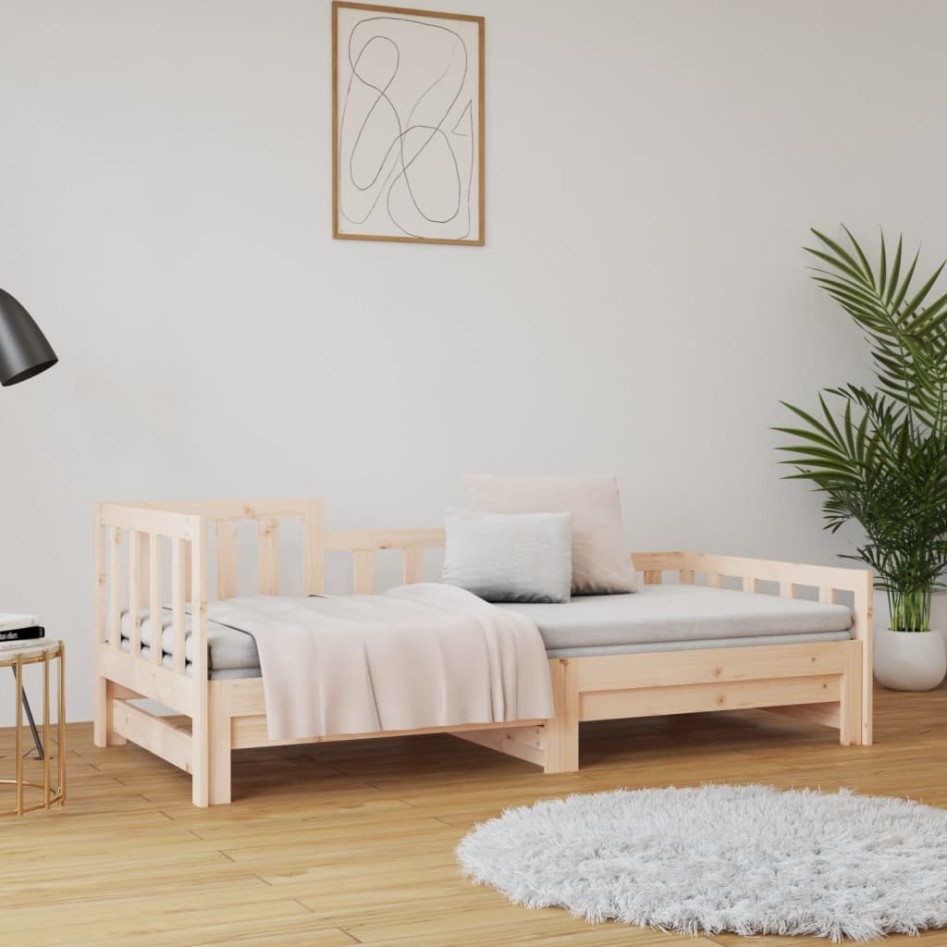 Sofá cama extraíble madera maciza de pino 2x(90x200)