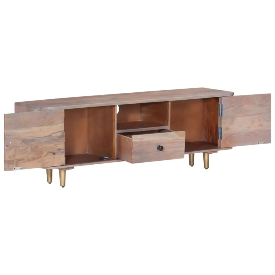 Mueble de TV de madera maciza de acacia 118x30x40
