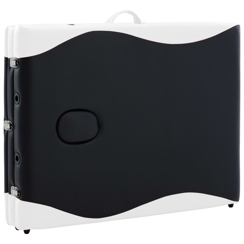 Camilla de masaje plegable 3 zonas madera negro y