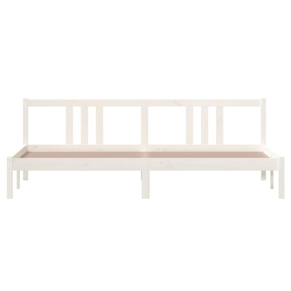 Estructura de cama madera maciza blanco 200x200