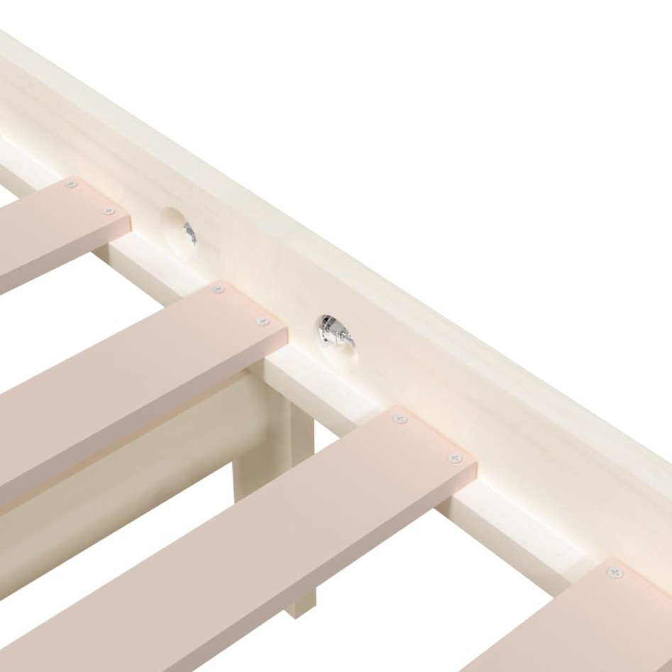 Estructura de cama madera maciza blanco 200x200
