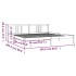 Estructura de cama madera maciza blanco 200x200