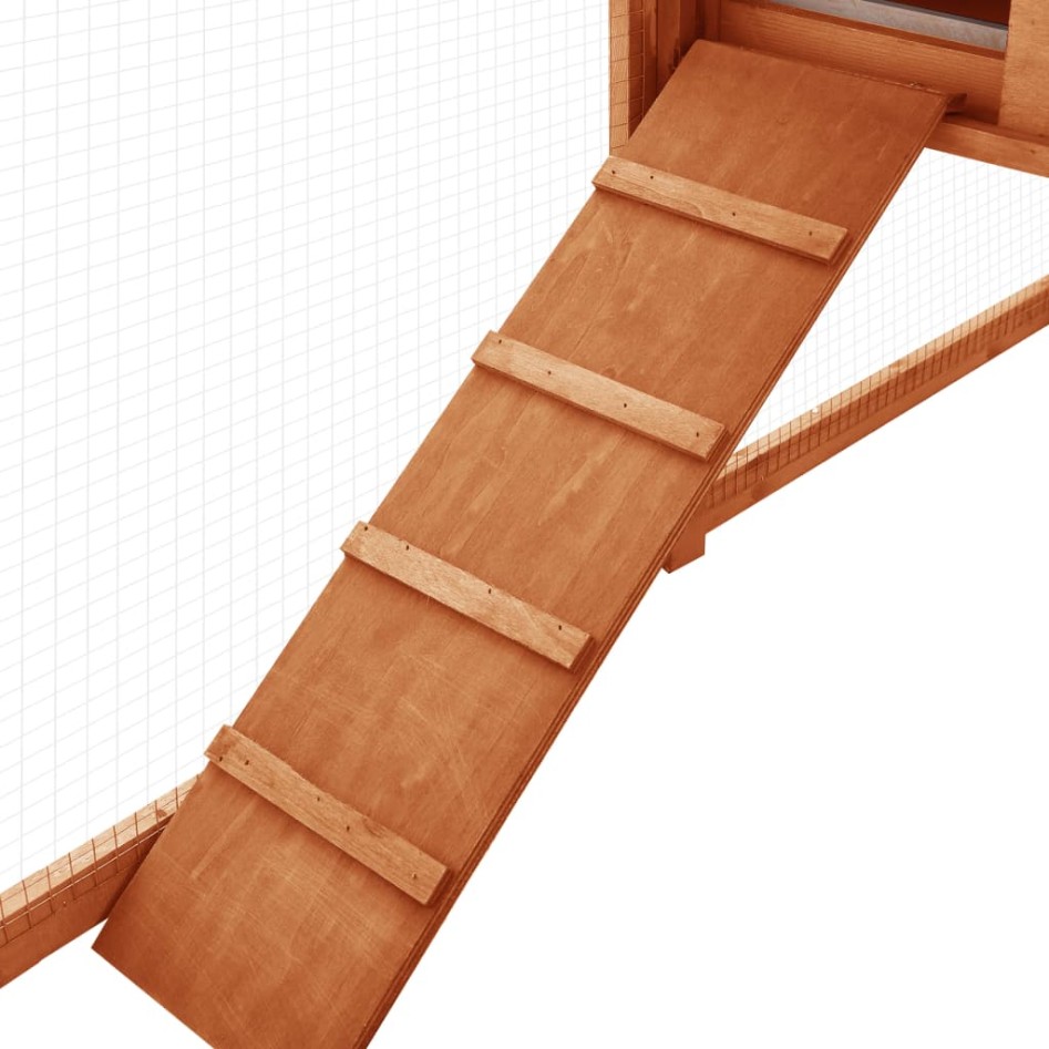 Conejera de exterior con corredor madera maciza abeto