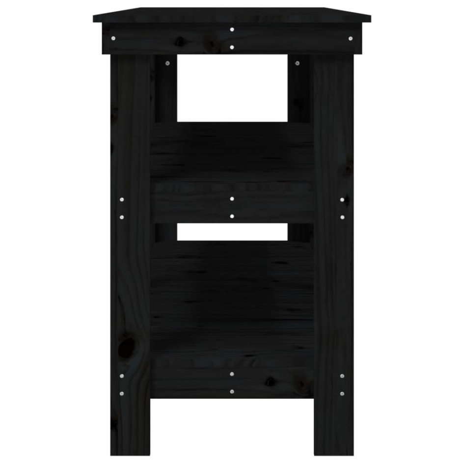 Banco de trabajo de madera maciza de pino negro 142,5x50x80