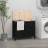 Baúl para la colada madera maciza de pino negro 88,5x44x76