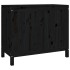 Baúl para la colada madera maciza de pino negro 88,5x44x76