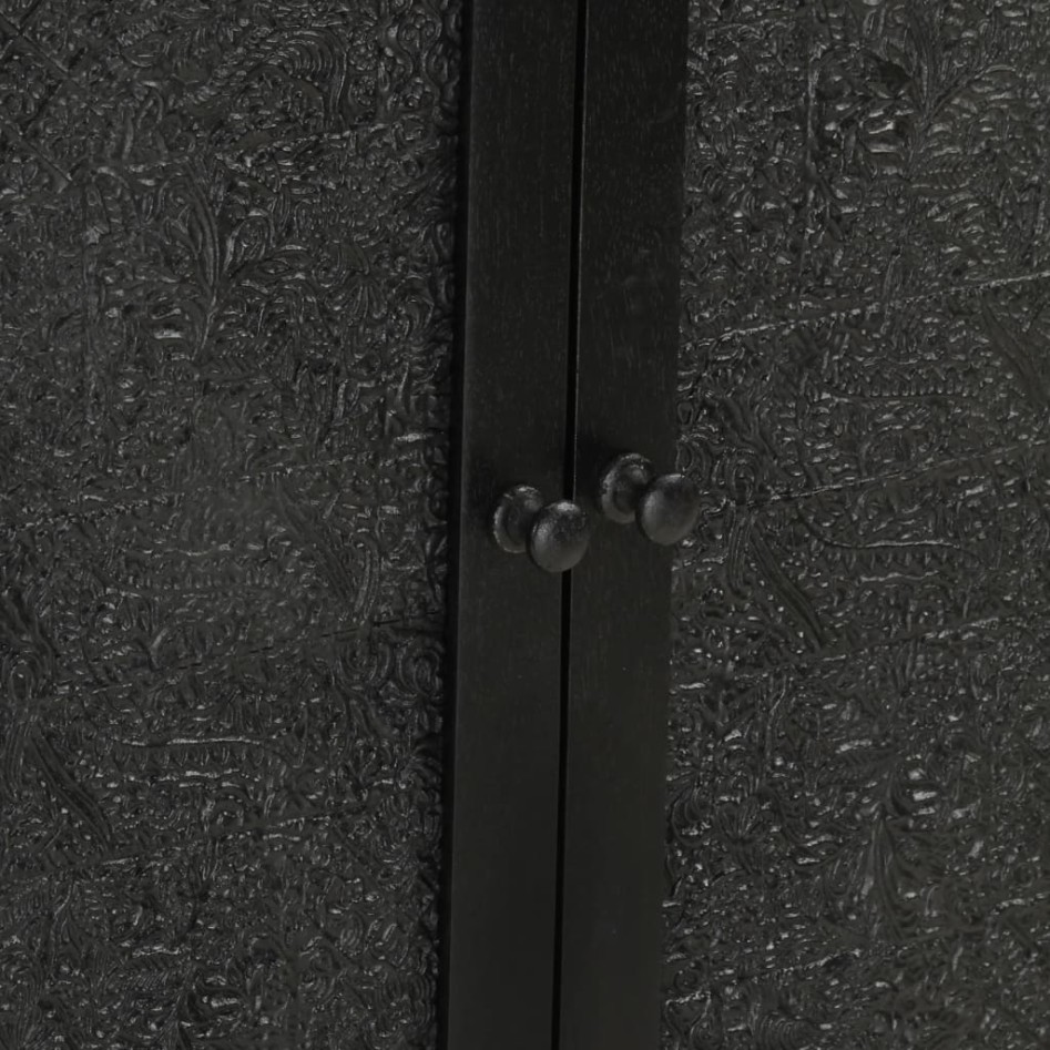 Aparador de hierro y madera maciza de mango negro 55x30x77