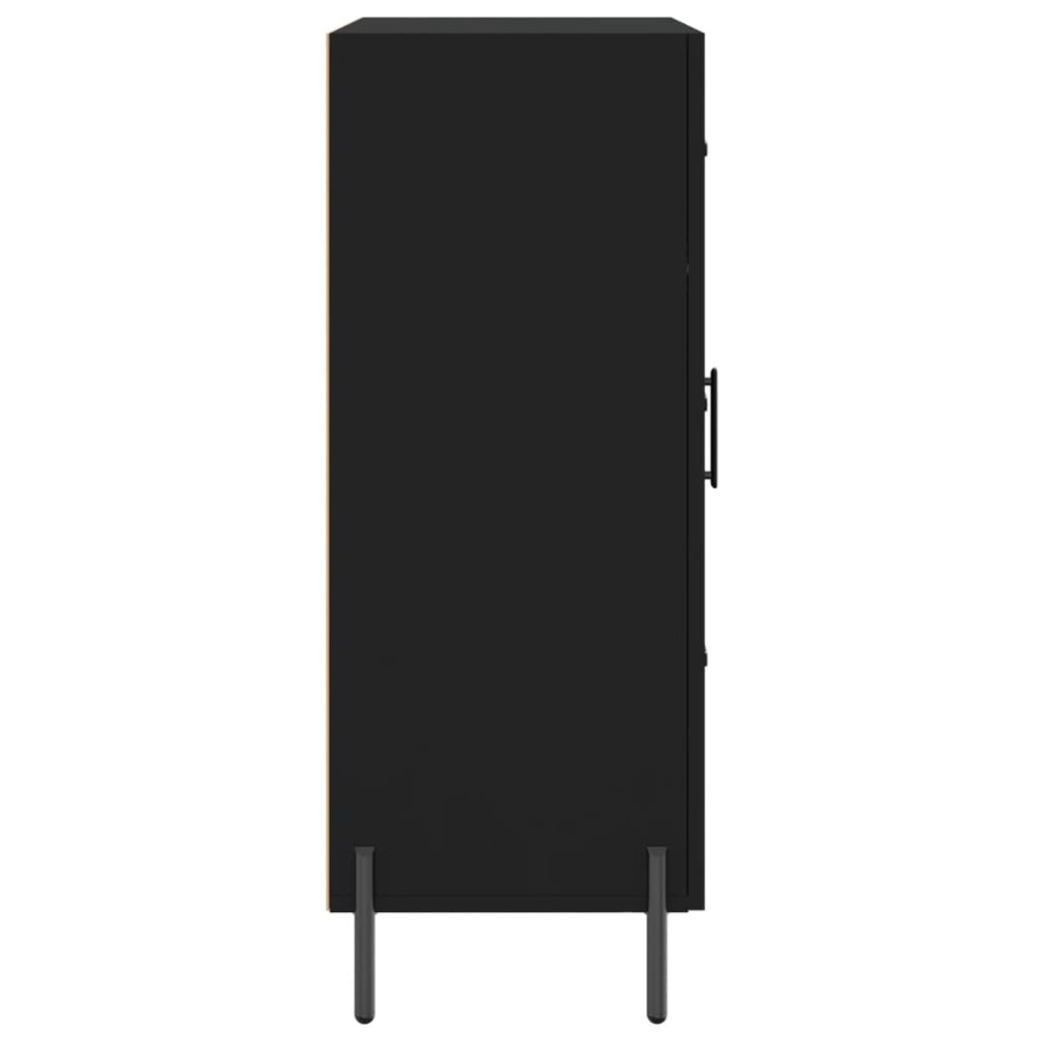 Aparador de madera de ingeniería negro 69,5x34x90