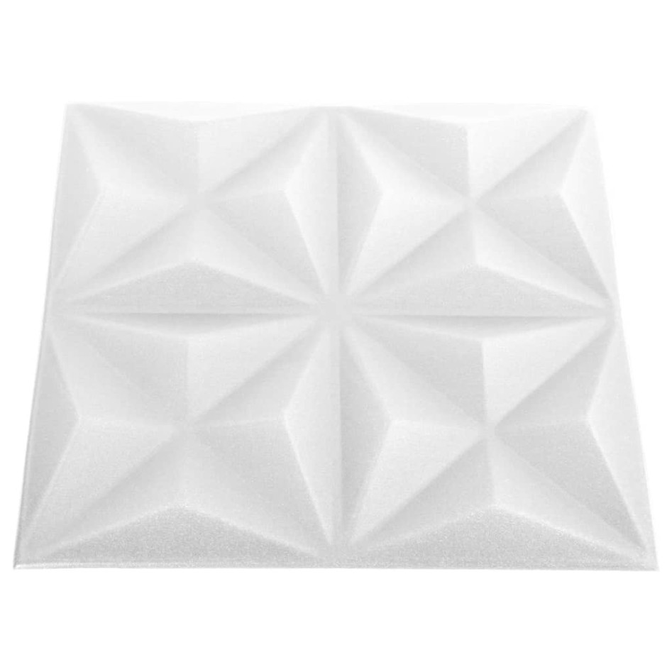 Paneles de pared 3D 48 unidades blanco origami 12 m² 50x50