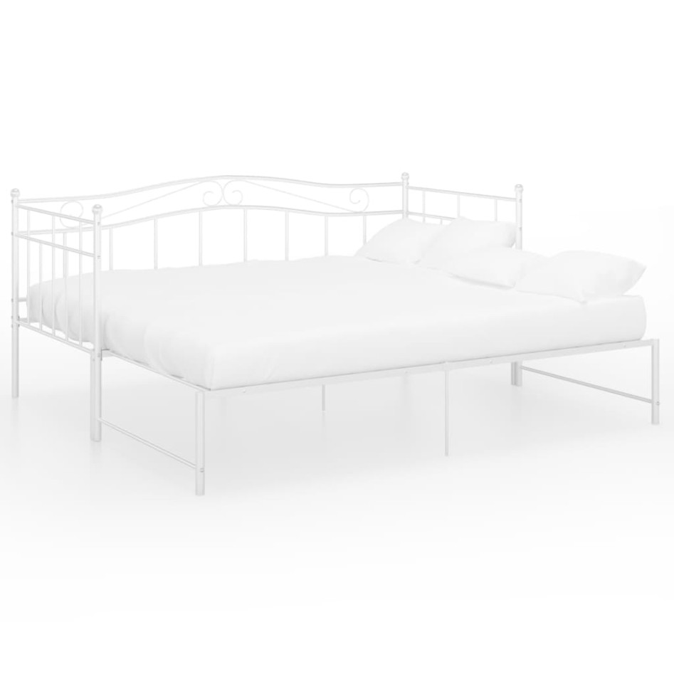 Estructura de sofá cama extraíble de metal blanco 90x200