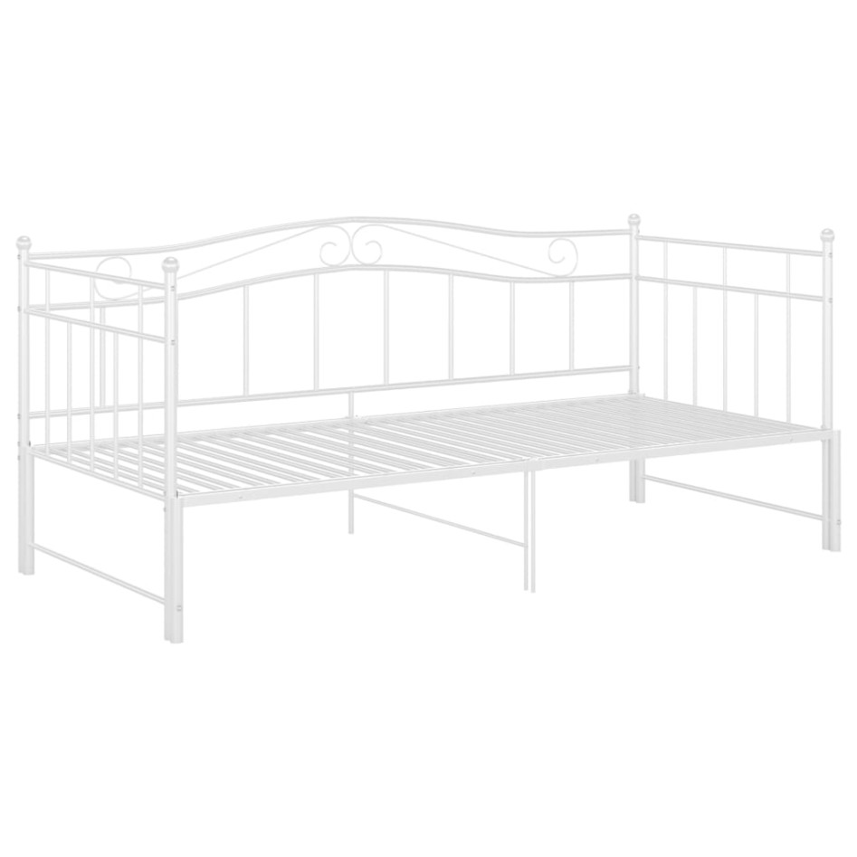 Estructura de sofá cama extraíble de metal blanco 90x200