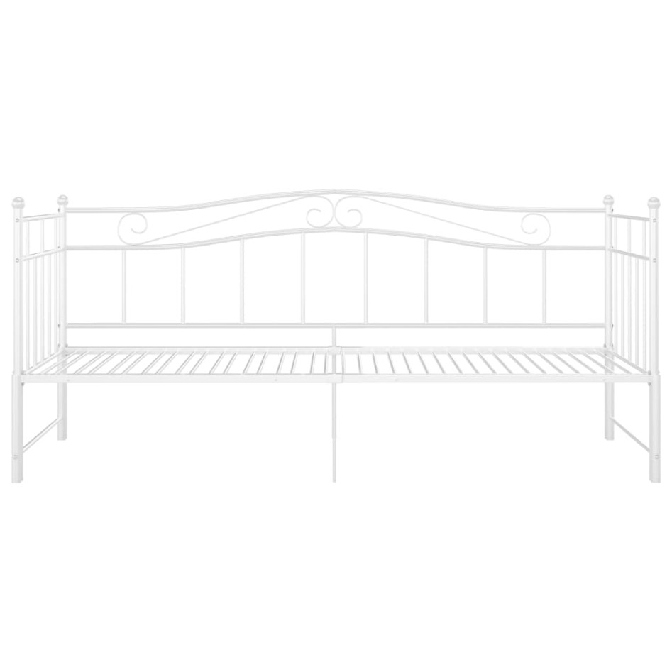 Estructura de sofá cama extraíble de metal blanco 90x200