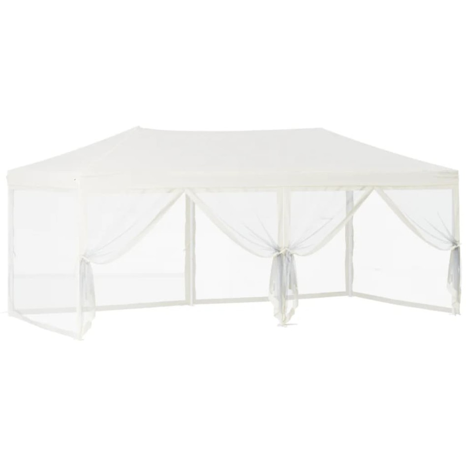 Carpa para fiestas plegable con paredes laterales crema 3x6