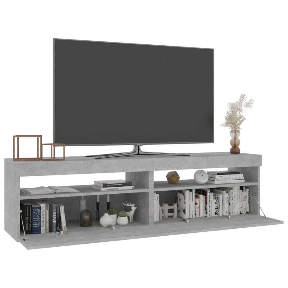 Muebles de TV con luces LED 2 unidades gris hormigón