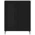 Aparador de madera de ingeniería negro 69,5x34x90