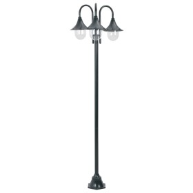 Farola de jardín con 3 luces aluminio verde oscuro E27 220