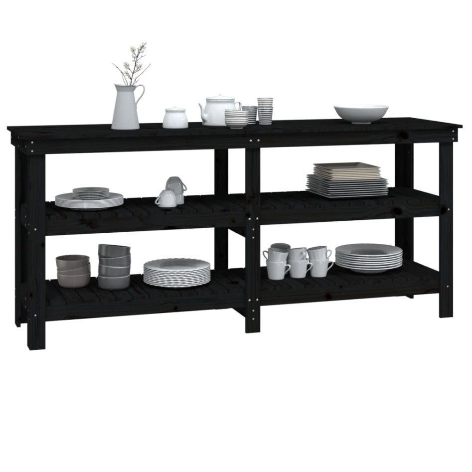 Banco de trabajo de madera maciza de pino negro 181x50x80