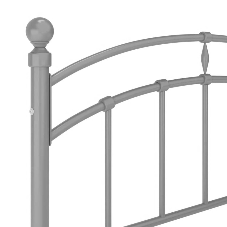 Estructura de cama de metal gris 120x200