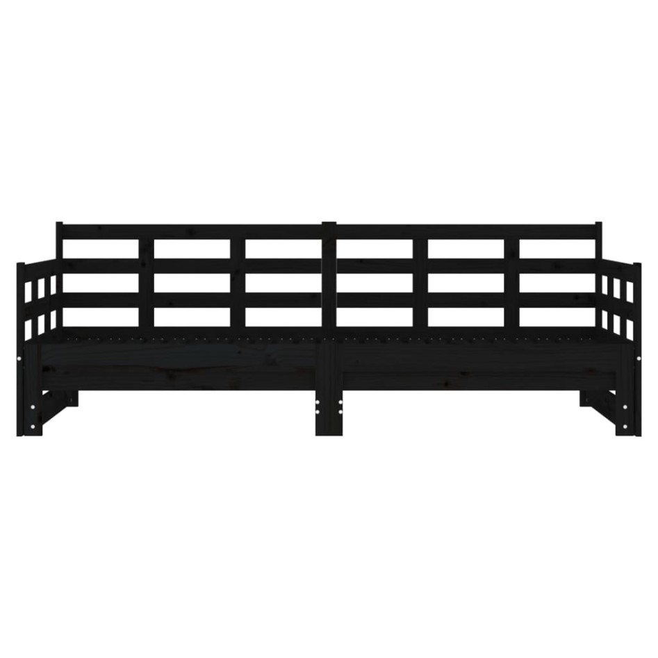 Sofá cama extraíble madera maciza de pino negro 2x(90x200)