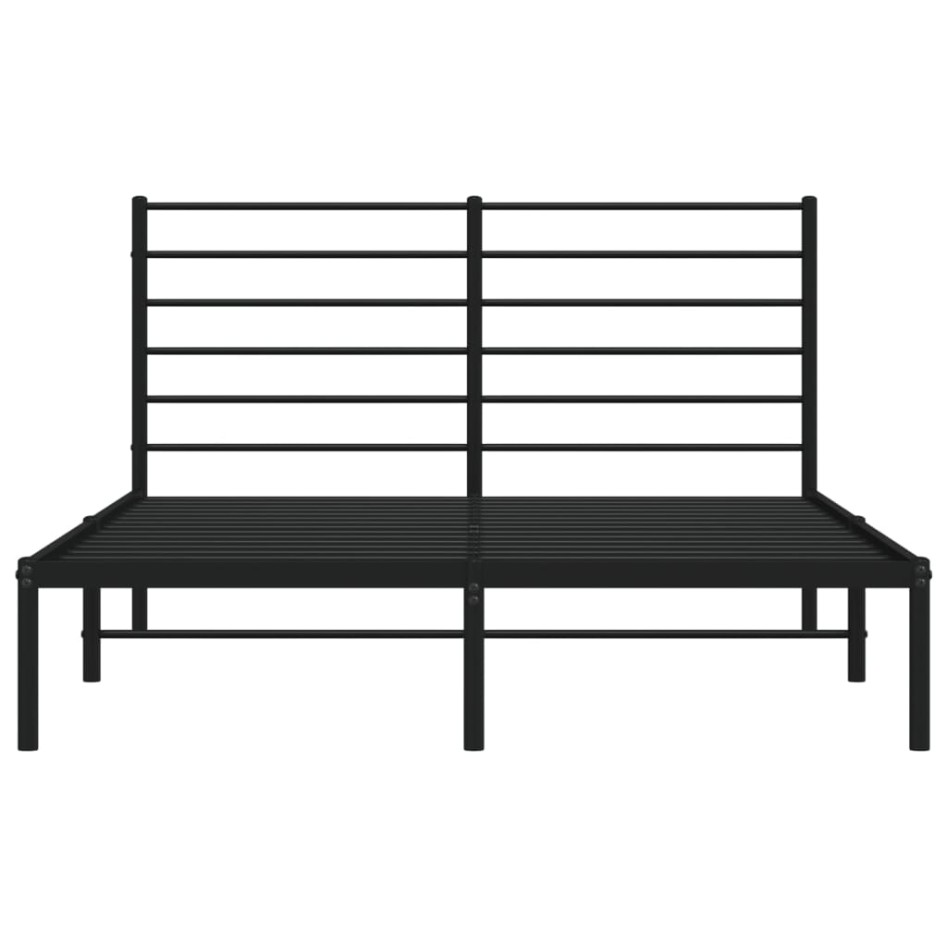 Estructura de cama con cabecero metal negro 140x200